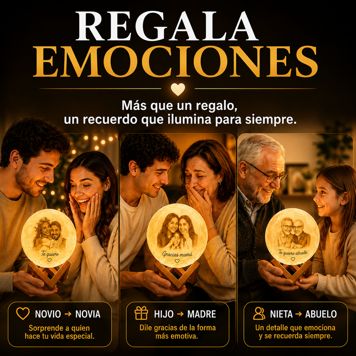 Lámpara Luna 3D Personalizada