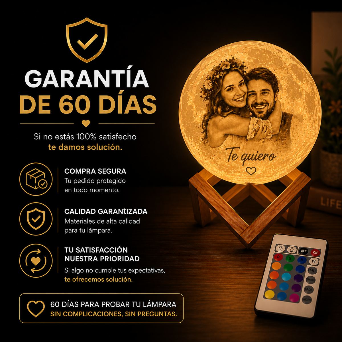 Lámpara Luna 3D Personalizada